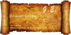 Glazer Erika névjegykártya